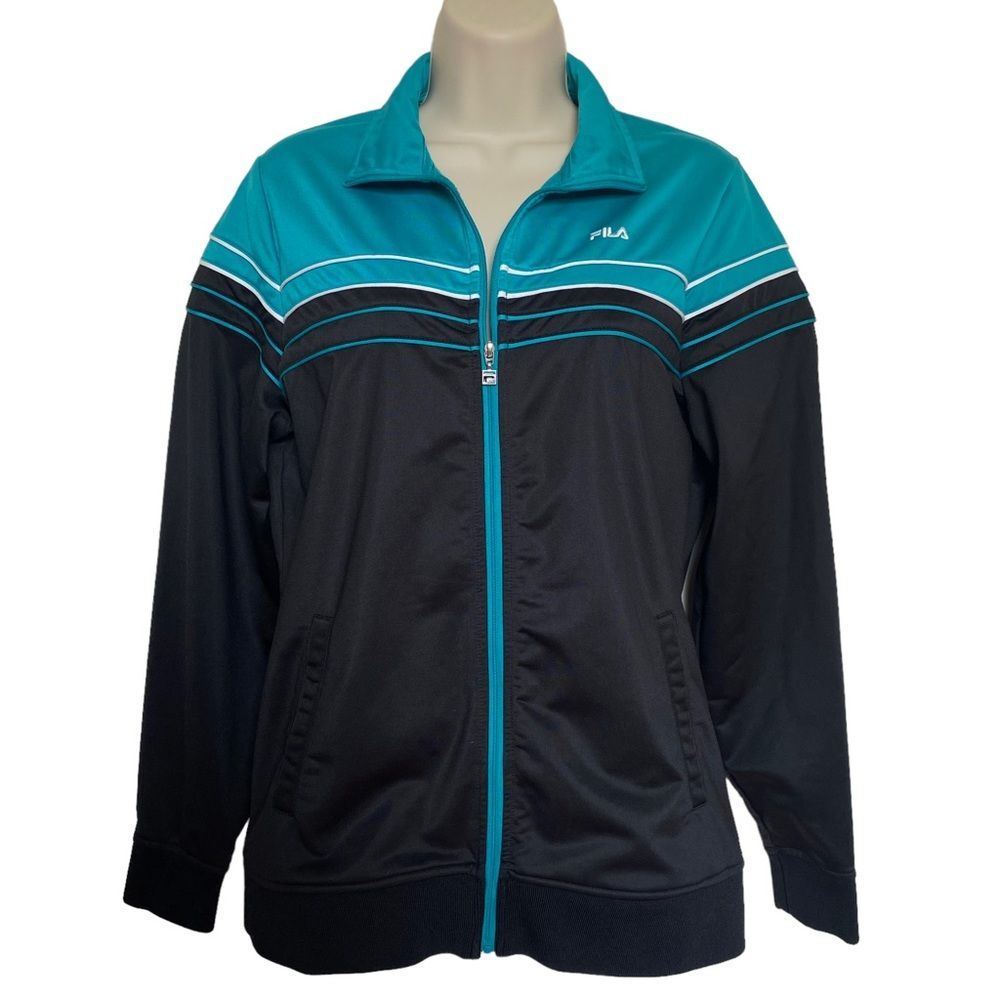 Fila Track Running Athletic Zip Front Jacket Sz L - Picture 14 of 14